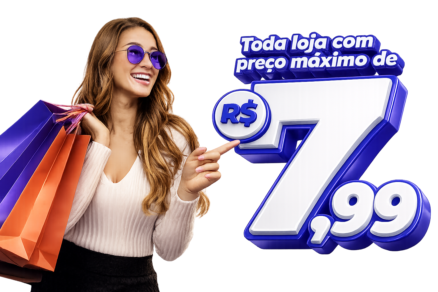 Loja 7 — toda loja com preço máximo de R$ 7,99
